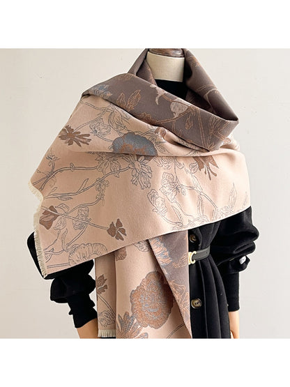 Scarvii - Reversible Botanical Jacquard Shawl