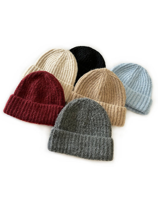Haila - Winter Unisex Solid Color Knitted Beanie