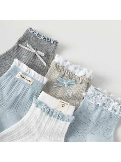 Rufia - Sweet Ruffle Trim Bow Detail Ankle Socks