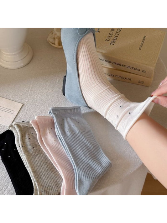 Rufia - Subtle Dot Ribbed Crew Socks product image 1