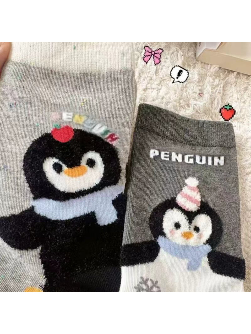 Rufia - Playful Penguin Design Soft Crew Socks product image 2