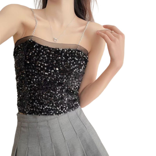 Vesty - Bright Sequin Party Tank Top - Slimming & Chic
