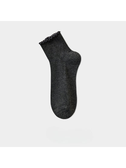 Rufia - Clean Ribbed Neutral Crew Socks