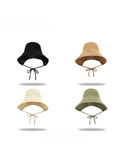 Haila - Elegant Wide Brim Round Crown Bucket Hat