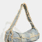 Cosbai - Large-capacity Washed Denim Bag with Shoulder Strap