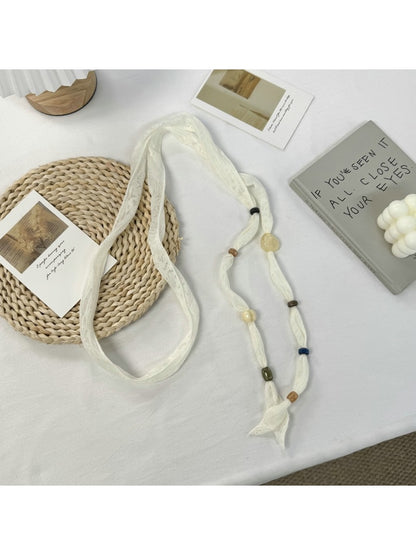 Scarvii - Minimal Elongated Tie Detail Fashion Necklace