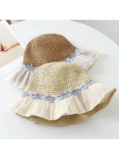 Haila - Round Crown Ruffle Edge Sun Hat for Women