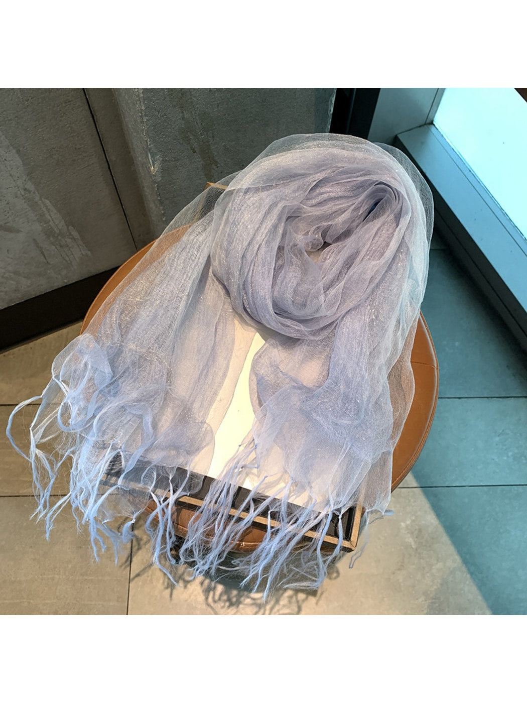 Scarvii - Minimal Fringe Trim Fashion Scarf