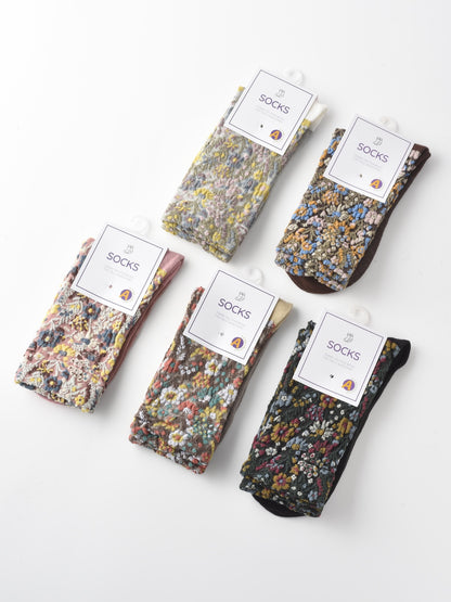 Rufia - Vintage Floral Mid-Calf Socks