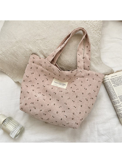 Cosbai - Floral Print Hand Tote Bag