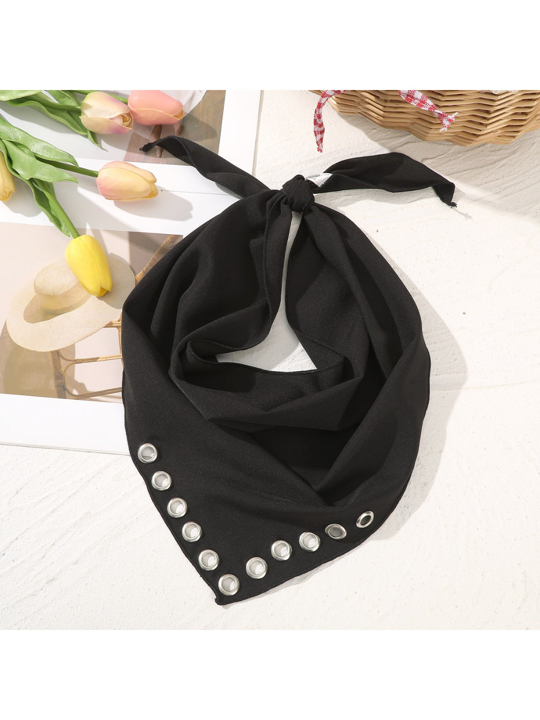 Scarvii Metal Grommet Bandana Headband