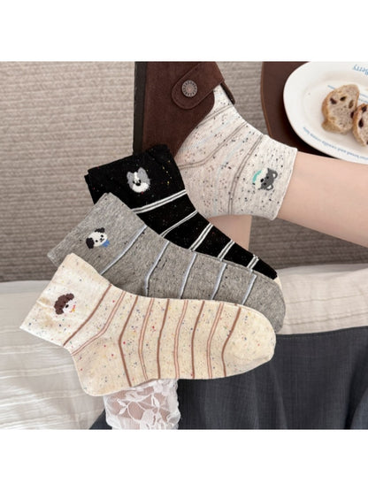 Rufia - Playful Dog Pattern Women's Ankle Socks