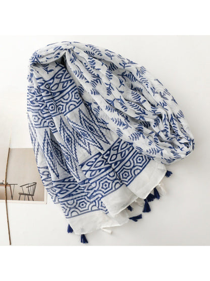 Scarvii - Classic Botanical Pattern Print Scarf