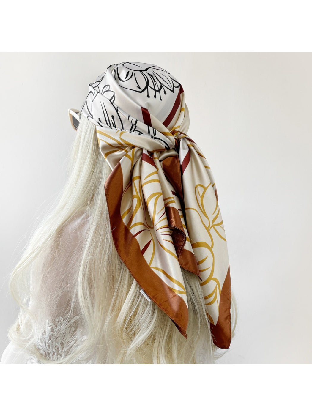 Scarvii - Abstract Floral Line Art Square Scarf