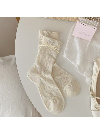 Rufia - Delicate Bow Cuff Crew Socks product image 4