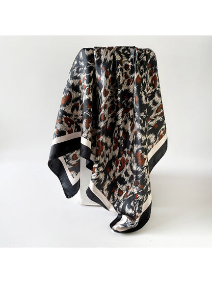 Scarvii - Abstract Leopard Border Square Scarf