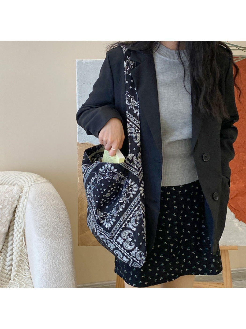 Cosbai - Boho Style Paisley Tote Bag - Vintage & Practical