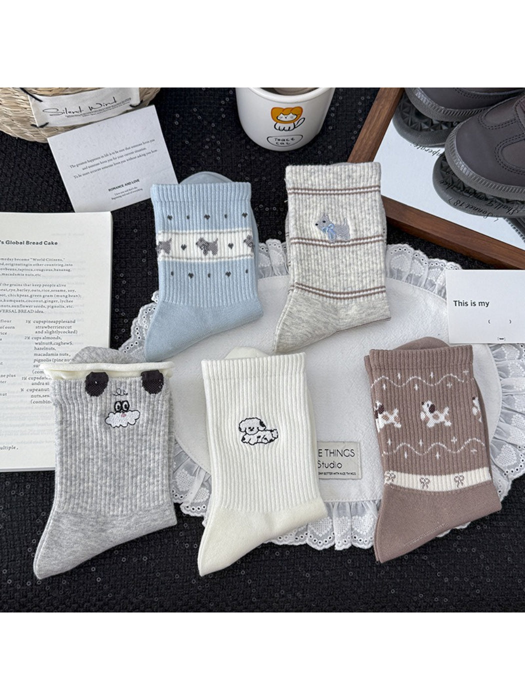 Rufia - Cute Dog Pattern Crew Socks product image 3