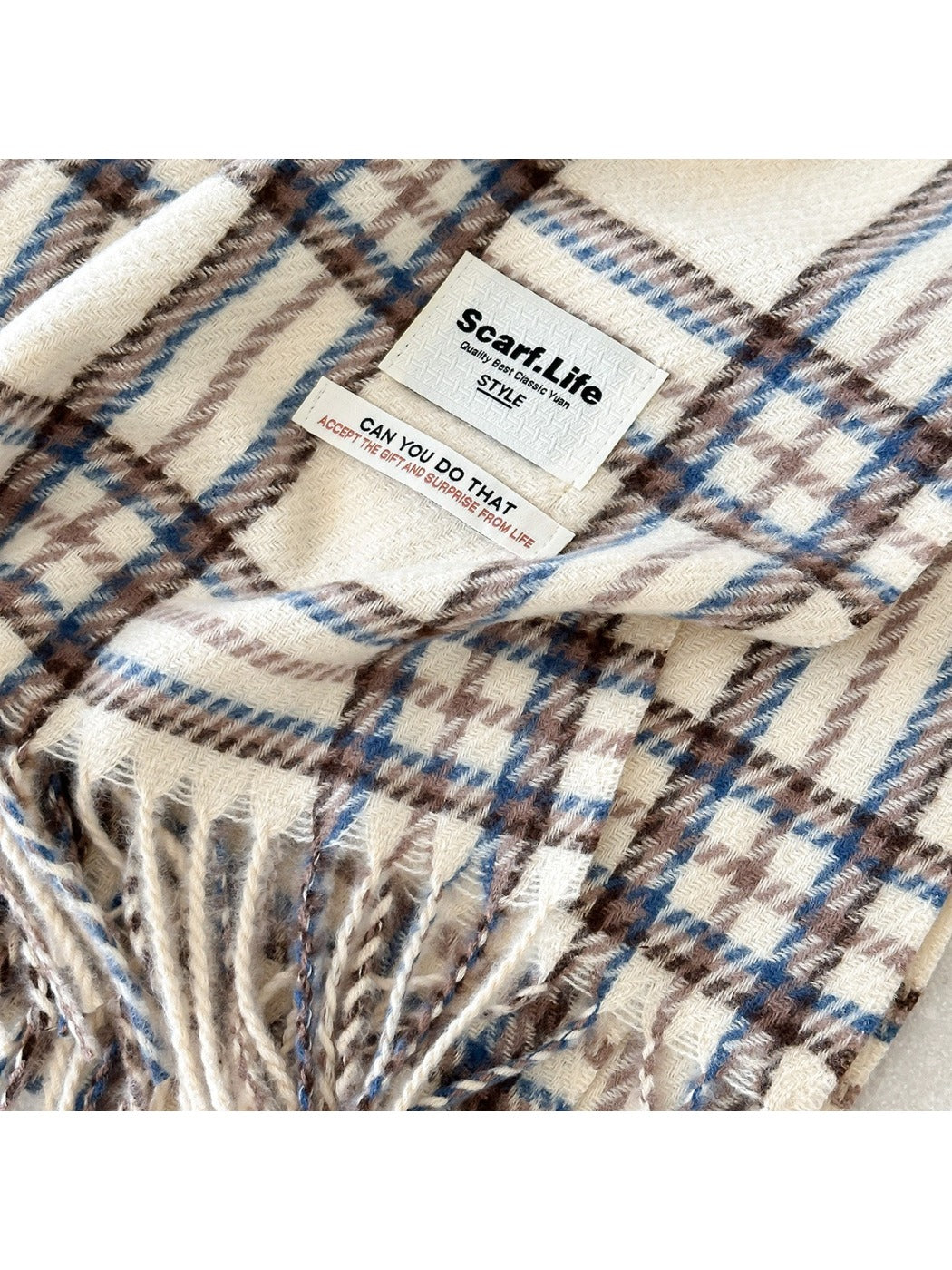 Scarvii - Classic Plaid Fringe Winter Scarf