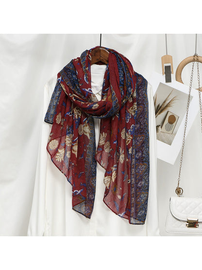 Scarvii - Floral Pattern Lightweight Wrap Scarf