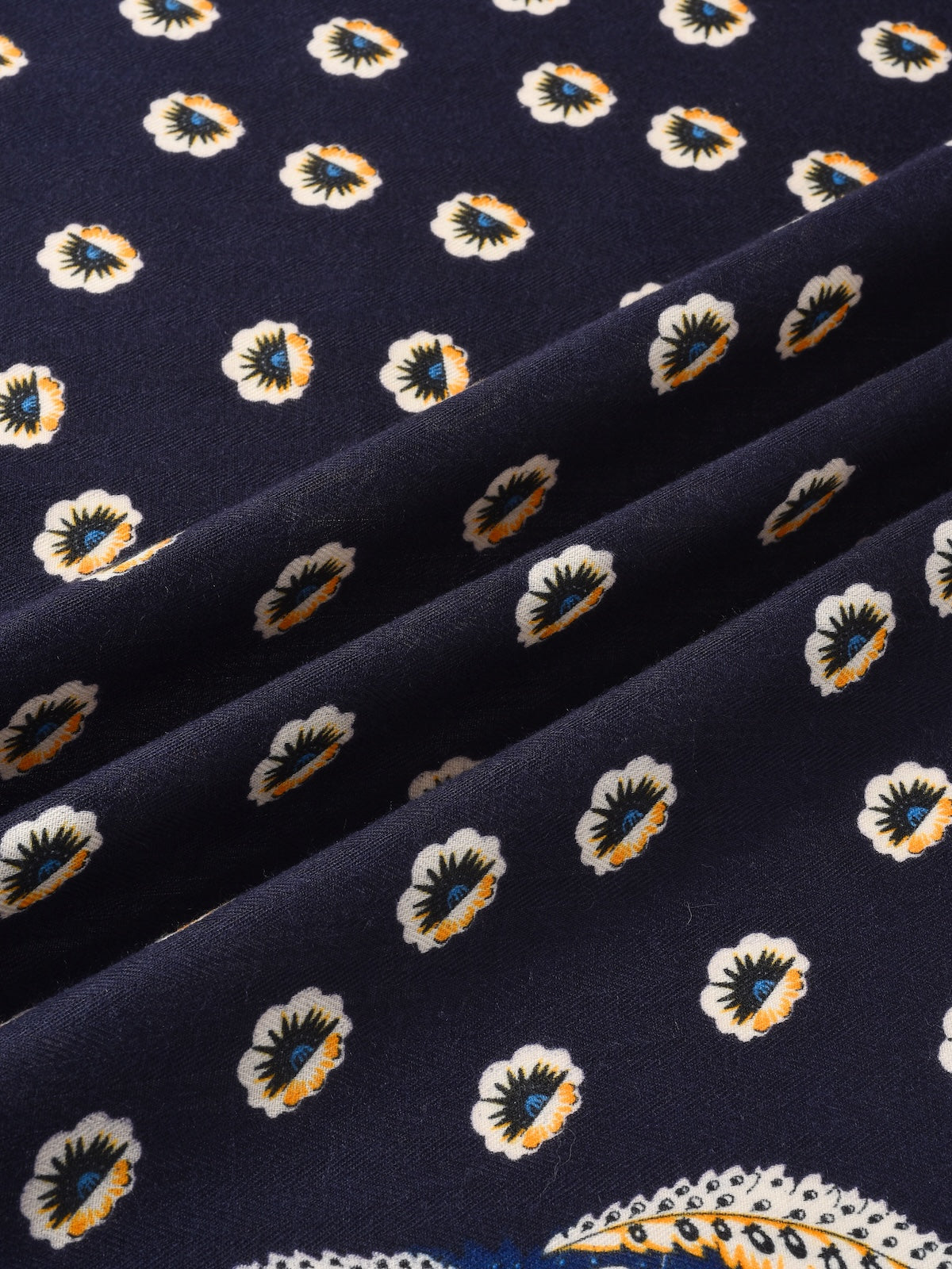 Scarvii - Retro Border Print Square Scarf