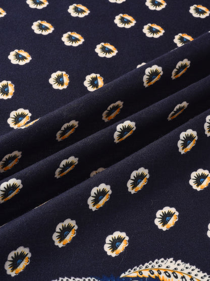 Scarvii - Retro Border Print Square Scarf