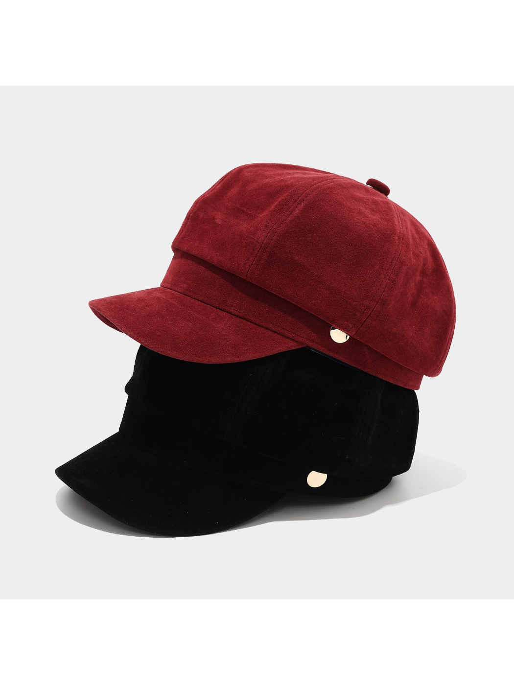 Haila - Vintage Metal Accent Newsboy Cap