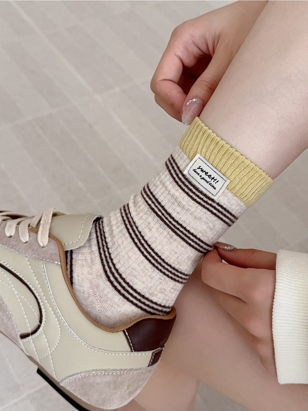 Rufia – Colorful Striped Mid-Calf Socks