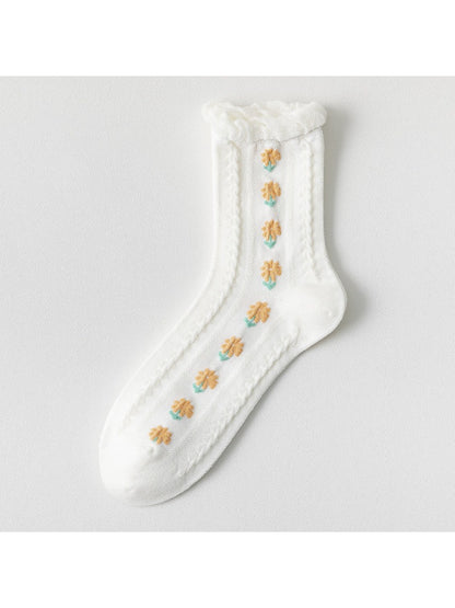 Rufia - Daisy Knit Pattern Everyday Crew Socks product image 3