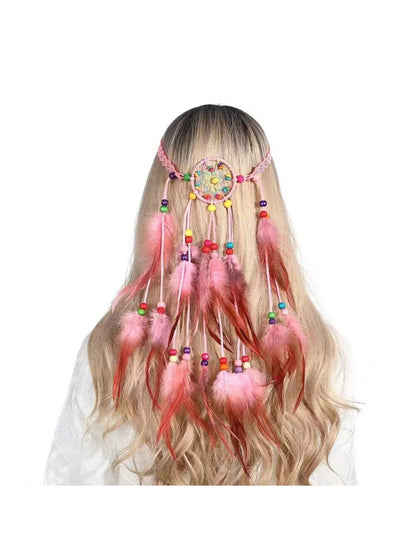 Hairish - Colorful Feather Tassel Hair Headpiece