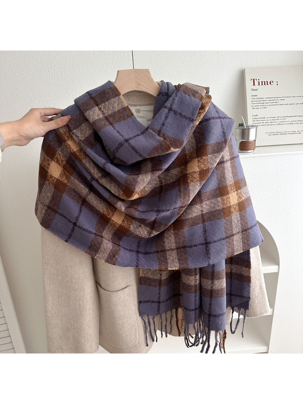 Scarvii - Double-Sided Plaid Fringed Winter Scarf