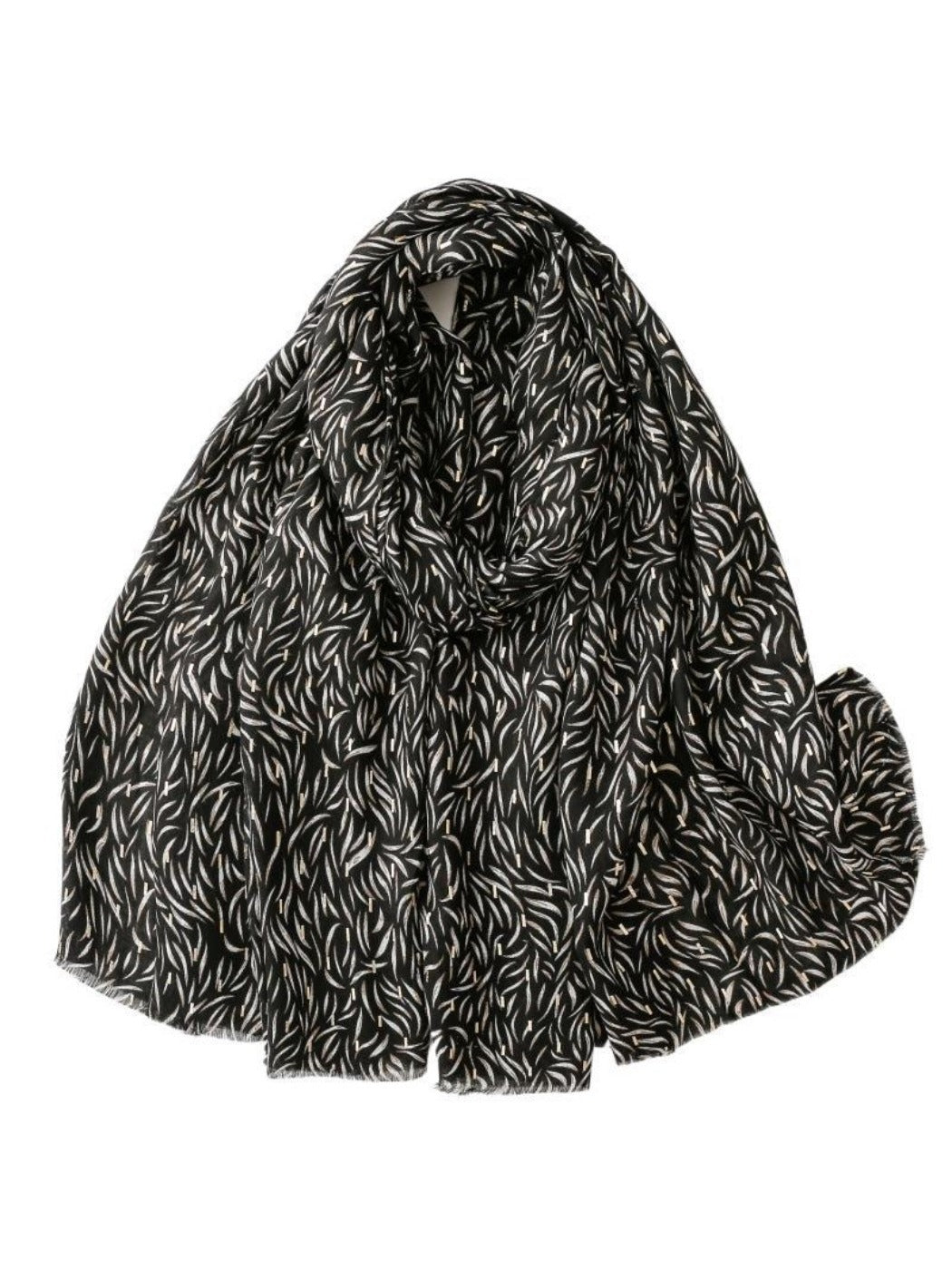 Scarvii - Minimalist Willow Leaf Print Scarf – Elegant & Versatile