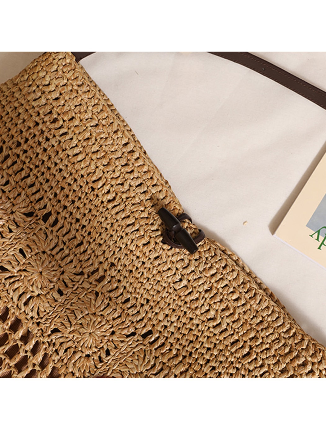 Cosbai - Openwork Design Woven Shoulder Bag