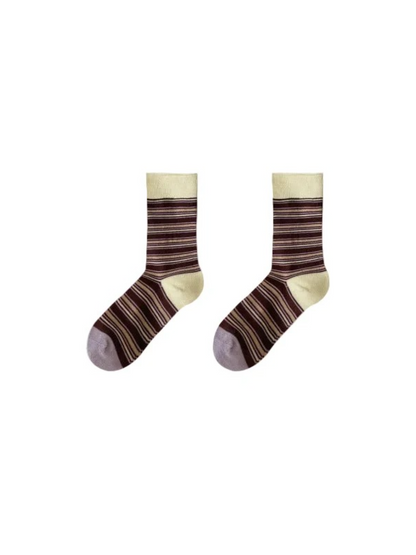 Rufia - Stripe Ribbed-Cuff Crew Socks