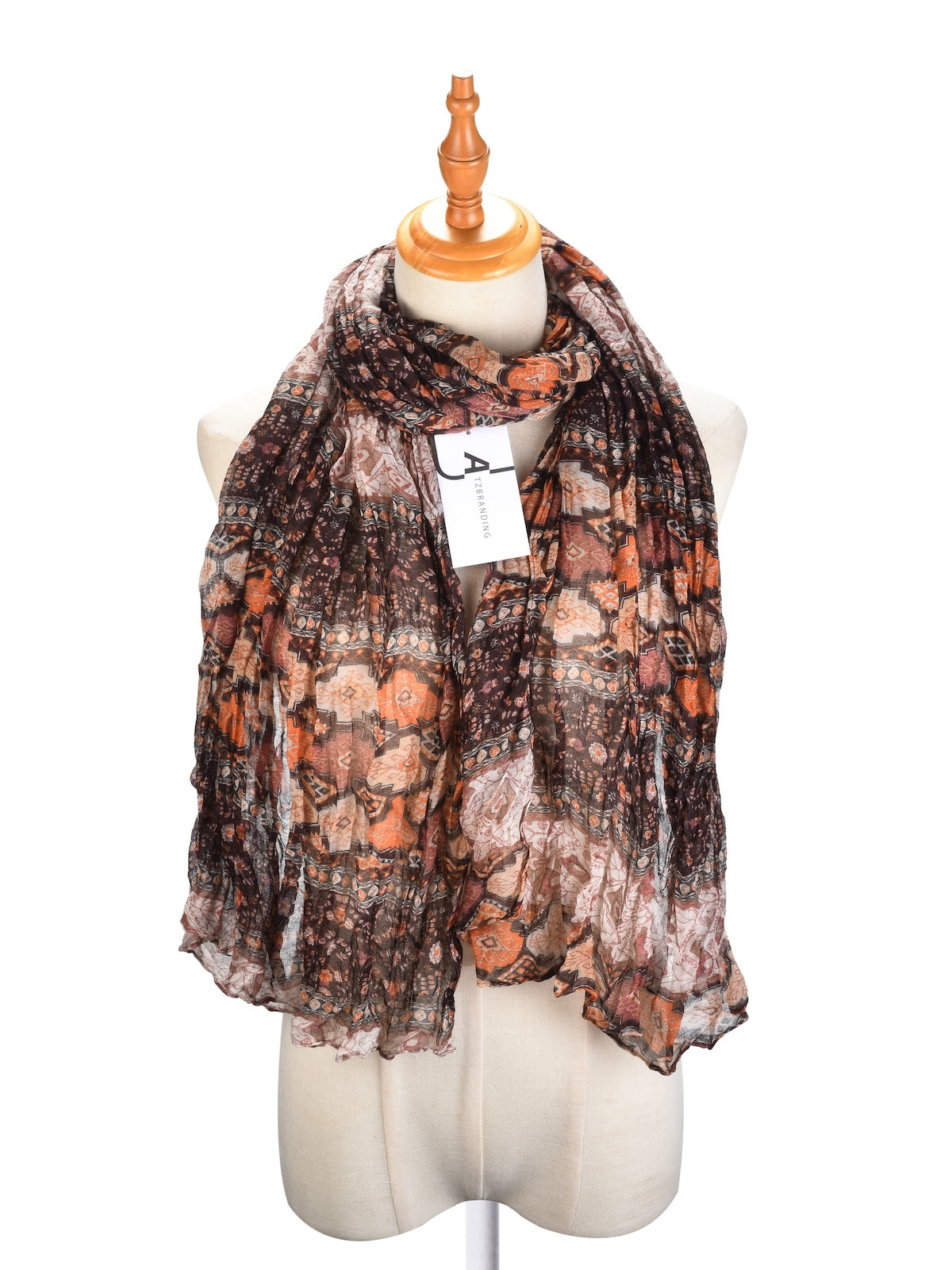 Scarvii - Vintage Print Crinkle Scarf