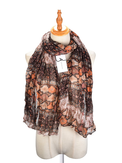 Scarvii - Vintage Print Crinkle Scarf