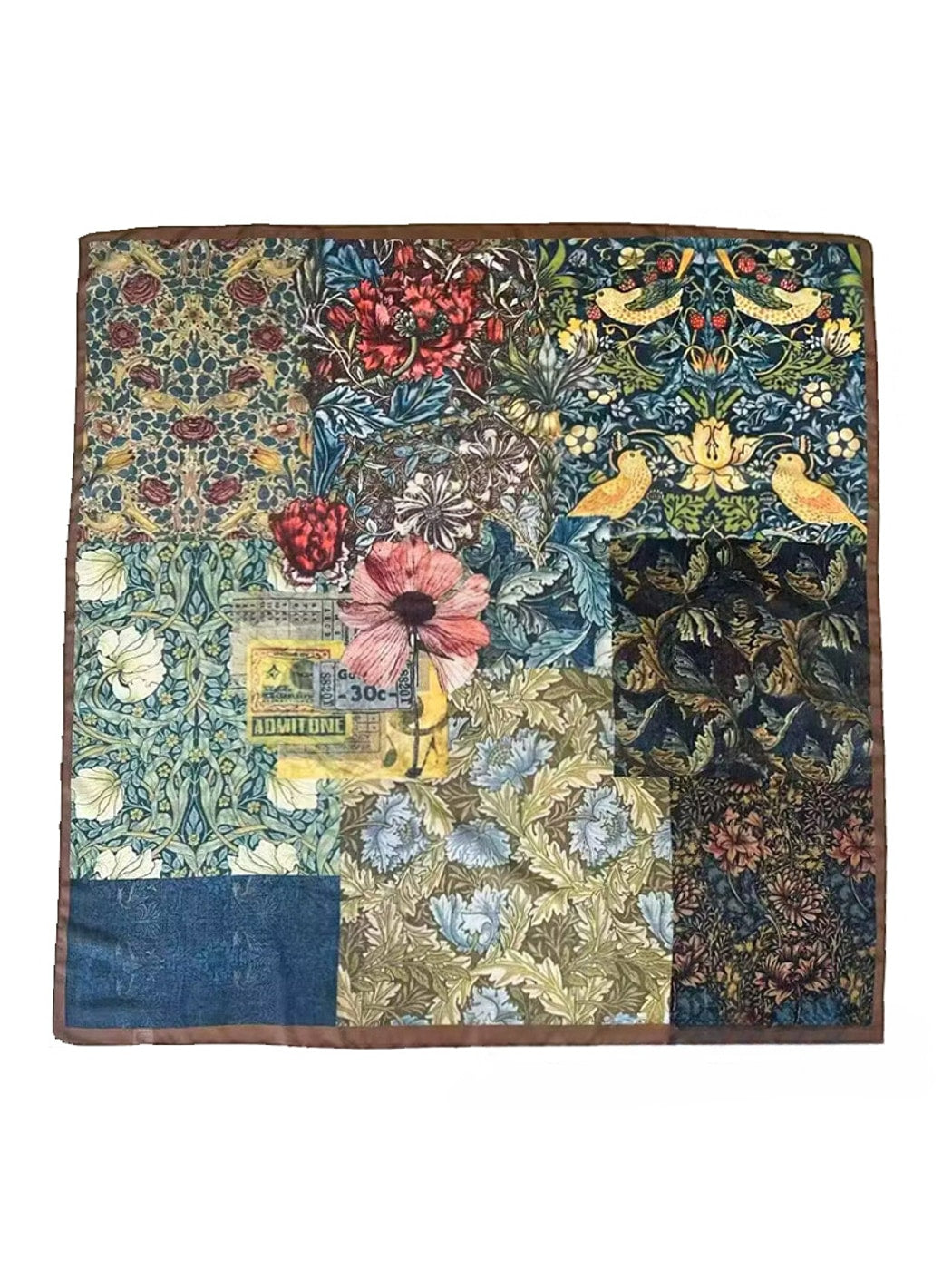 Scarvii - Botanical Collage Print Fashion Square Scarf