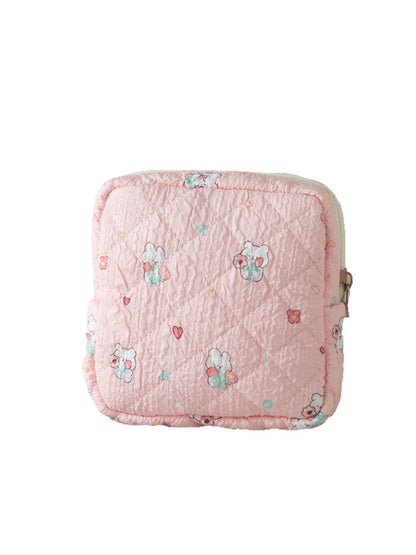 Cosbai - Cartoon and Floral Print Quilted Storage Bag