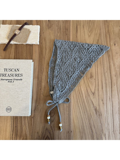 Scarvii - Geometric Pattern Openwork Triangle Scarf
