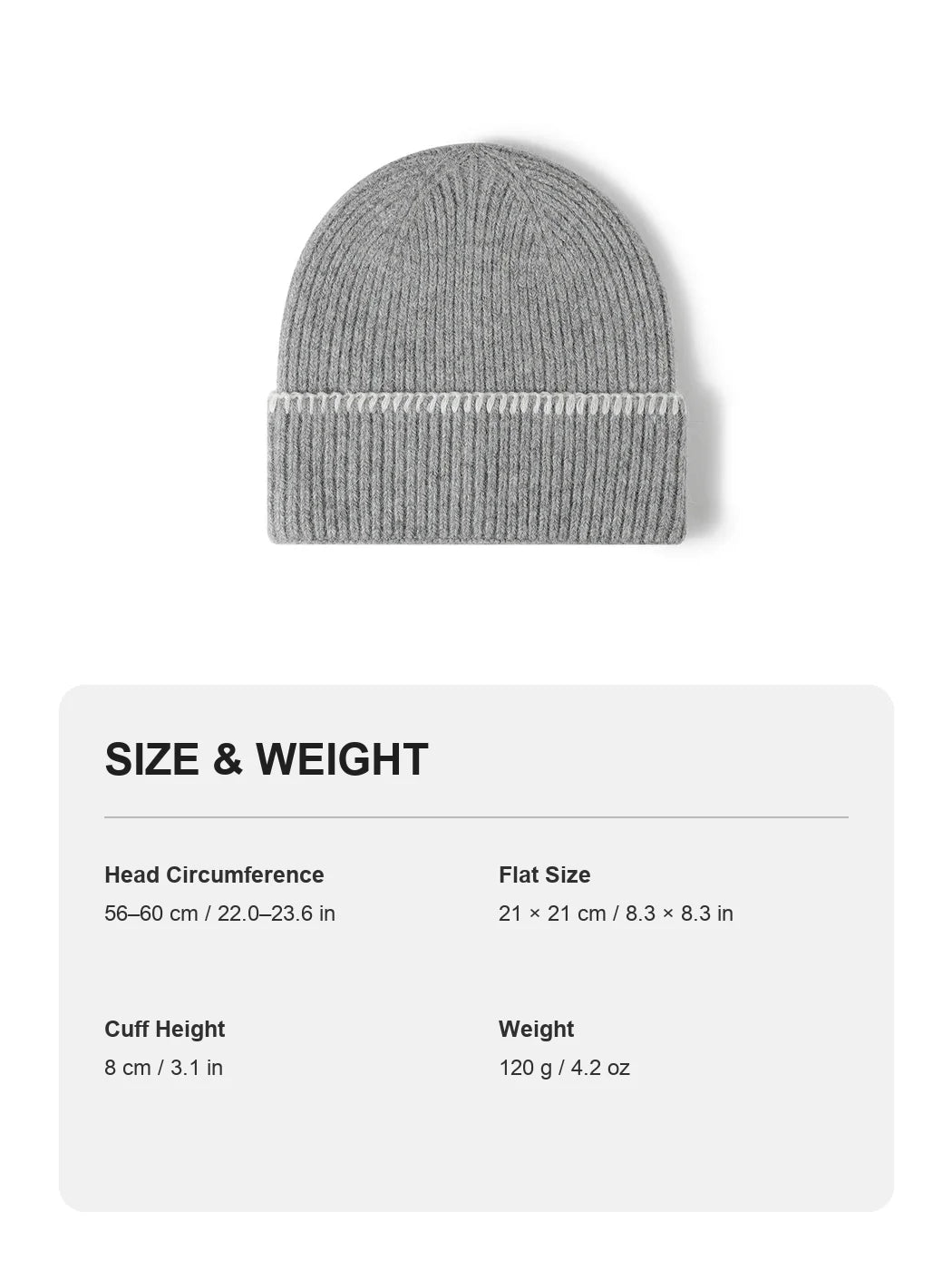Haila - Contrast-Stitch Cuffed Knit Beanie
