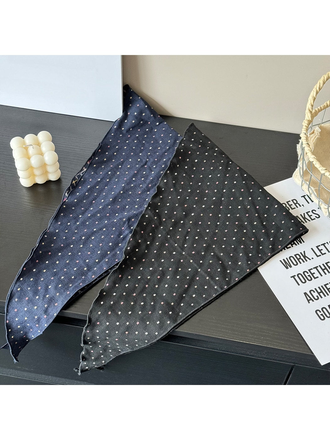 Scarvii - Soft Draped Dotted Triangle Bandana