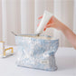 Cosbai - Floral Makeup Bag with Embossed Flower Bag