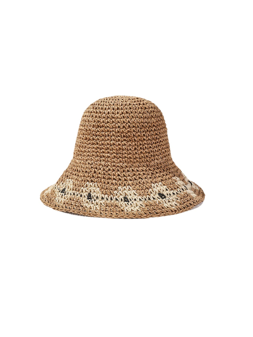 Close-up of Haila sun hat's woven material and contrast edge stitching