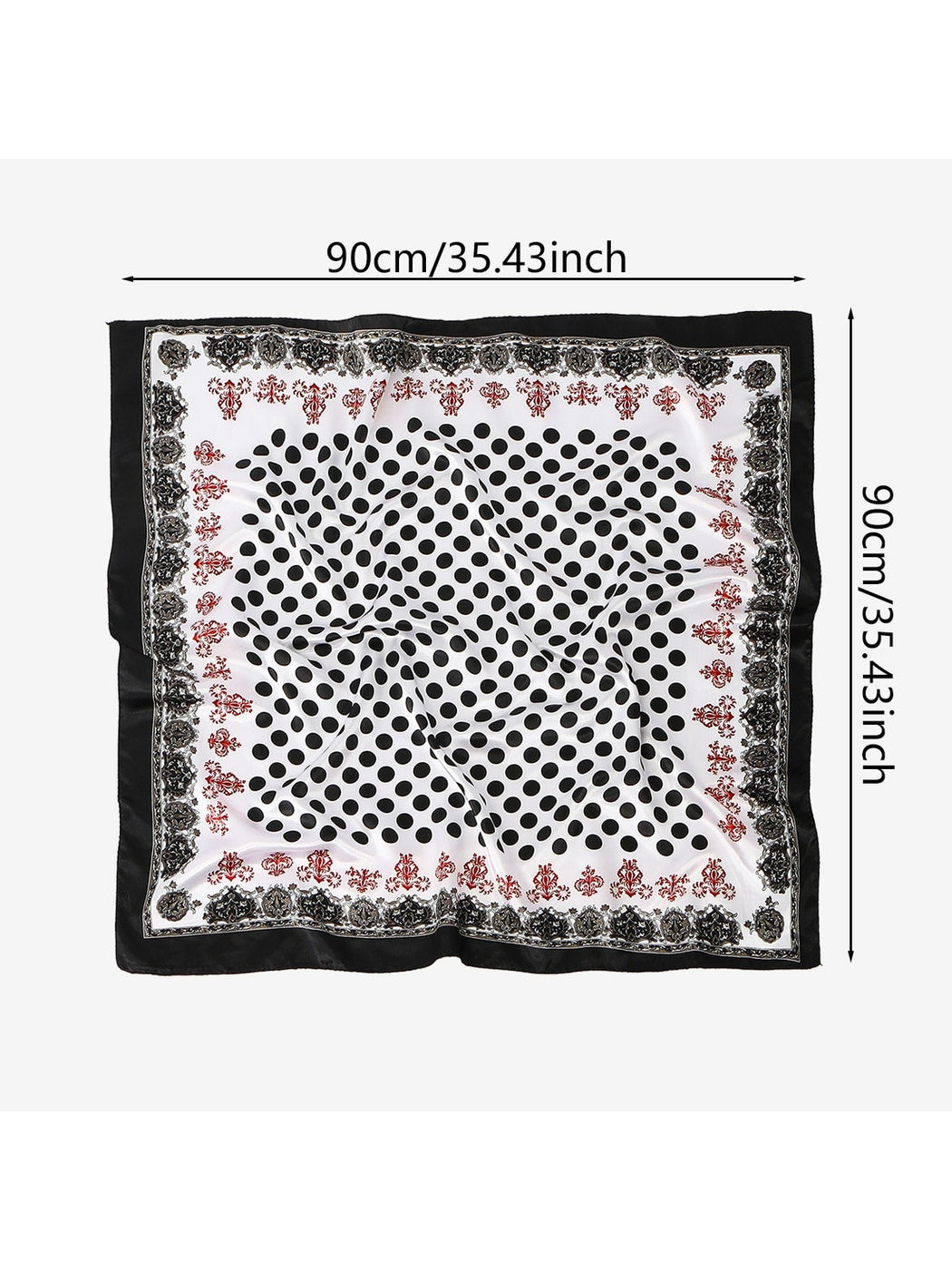 Scarvii - Retro Polka Dot Printed Fashion Square Scarf