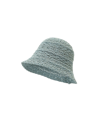 Haila soft woven texture summer bucket hat shown from back angle
