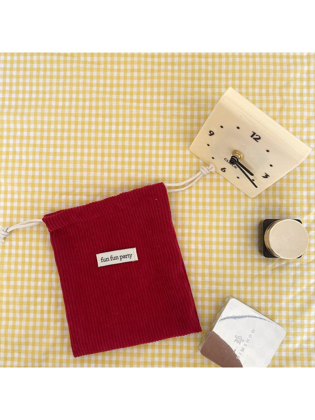Cosbai - Corduroy Drawstring Pouch & Storage Bag
