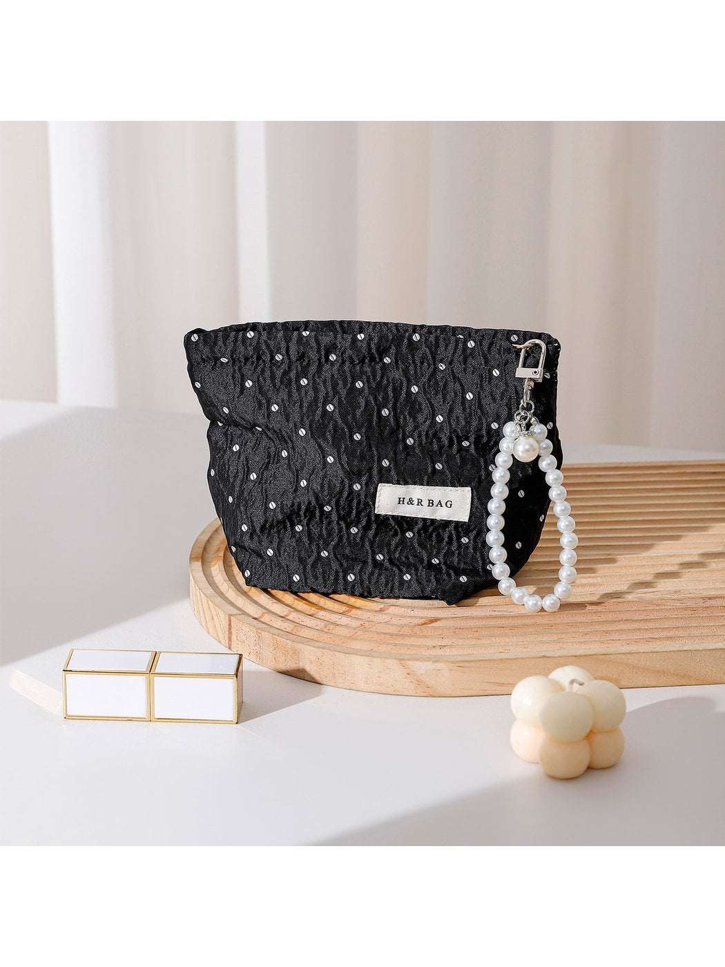 Cosbai - Polka Dot Makeup Bag Travel Storage Pouch Bag