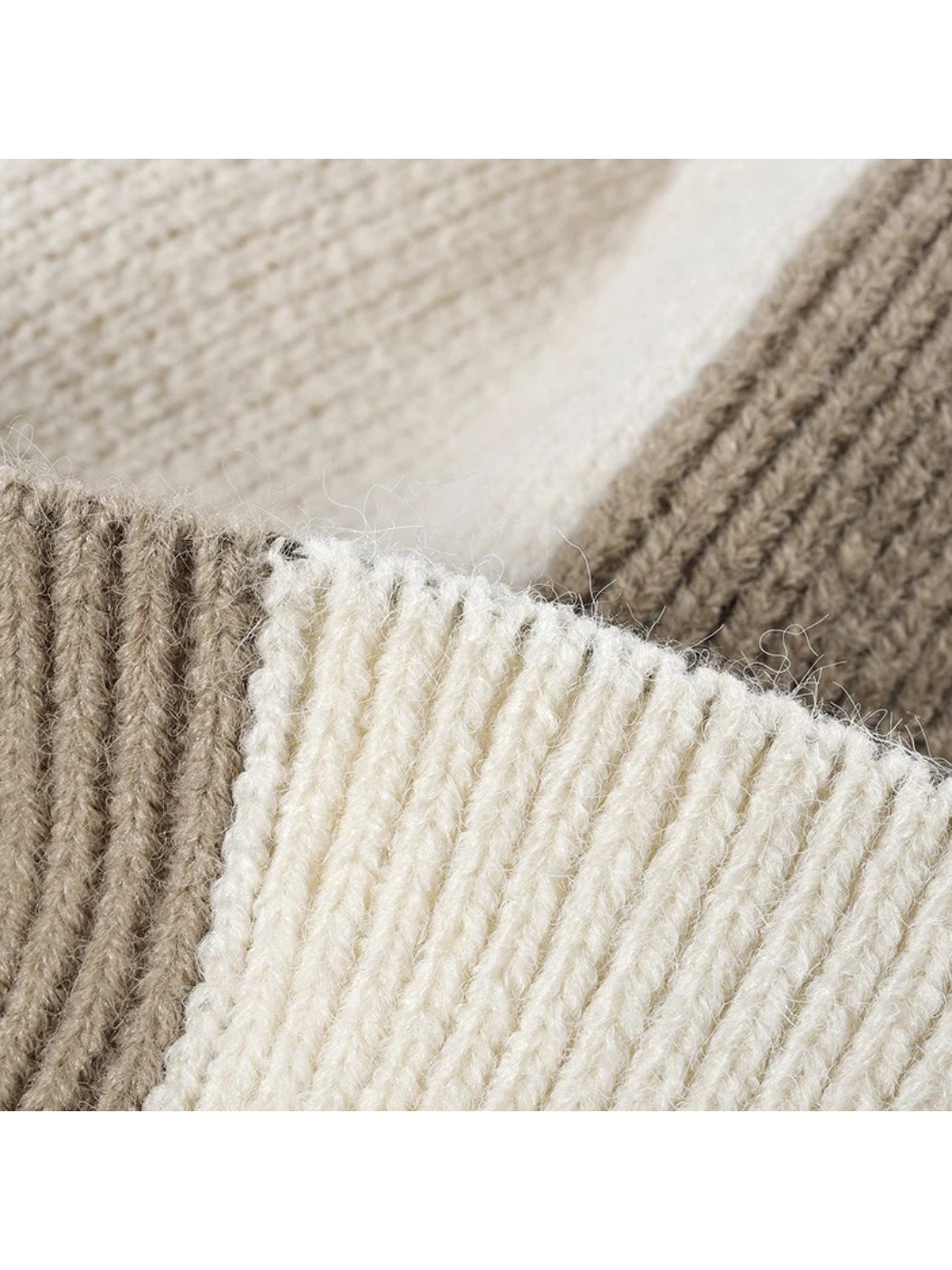 Haila - Colorblock Fleece-Lined Pom-Pom Beanie