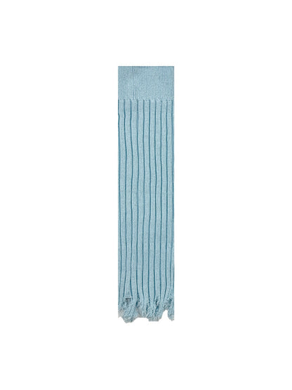 Cozyra - Ribbed Slouchy Fringe Leg Warmers