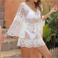 Troposa - Boho Lace Top Beach Cover Up - White